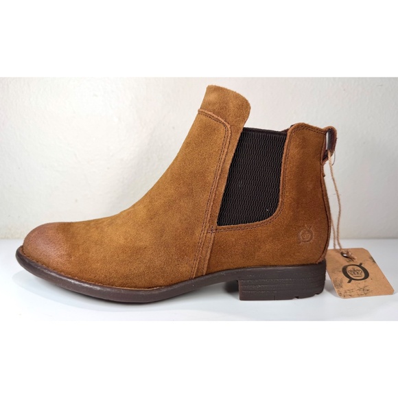 Børn Laney Rust Tobacco Distressed Sueded Leather Chelsea Bootie. Size 8 M - Picture 6 of 13
